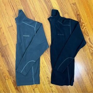 Columbia Men's Gray and Black Half Zip Fleece Pullover Bundle of 2